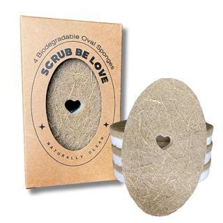 Scrub Be Love Sponges- Oval Heart Cut-Out Kitchen Sponge- Pack of 4