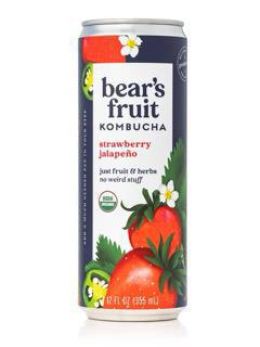 Bear's Fruit Strawberry Jalapeno Kombucha 12oz can