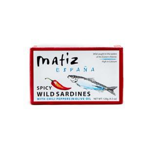 Wild Spicy Sardines with Piri Piri Peppers in Olive oil 4.2oz - Matiz