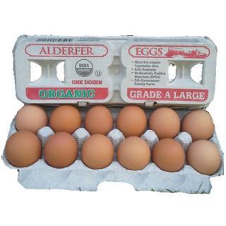 Organic Large Brown Eggs, Alderfer